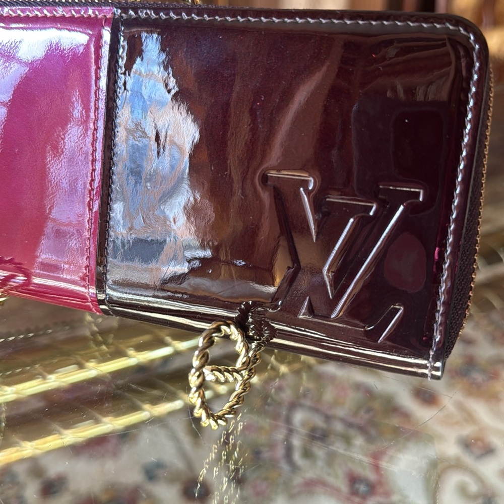 Louis Vuitton Wallet Glossy Red and Burgundy Wallet - Picture 13 of 14